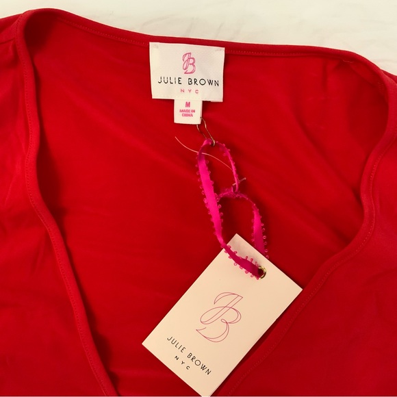 JB by Julie Brown Solid Red Marlina Knit Wrap Dress 
Size Medium 
New With Tags - Picture 8 of 16